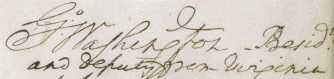 Signature Of George Washington From The US Constitution