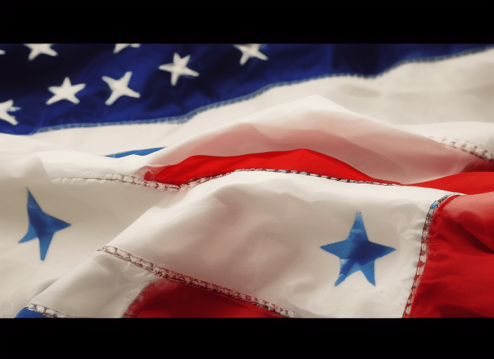 A close up image displaying the patriotic symbol of an American flag.