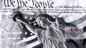 Statue of Liberty with US Constitution