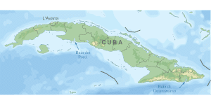 A map of Cuba