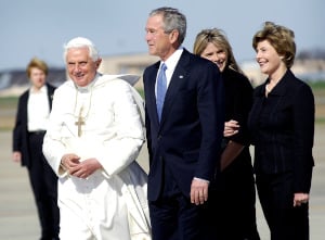 Photo of George W. Bush with Pope Benedict