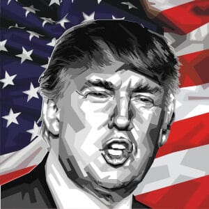 Artist's impression of President Donald Trump
