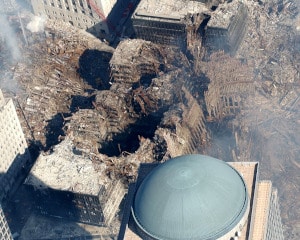 Photo of 9/11 attack aftermath