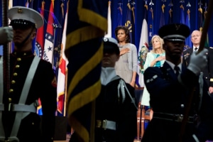 Photo of Michelle Obama and Dr. Jill Biden