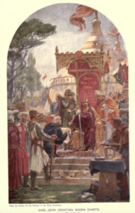 Artist's impression of King John granting Magna Carta