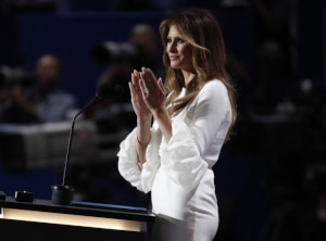 Photo of Melania Trump at speaking podium