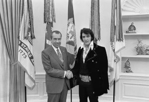 Photo of President Richard Nixon with Elvis Presley