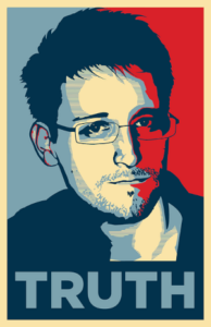 Artist's impression of Edward Snowden