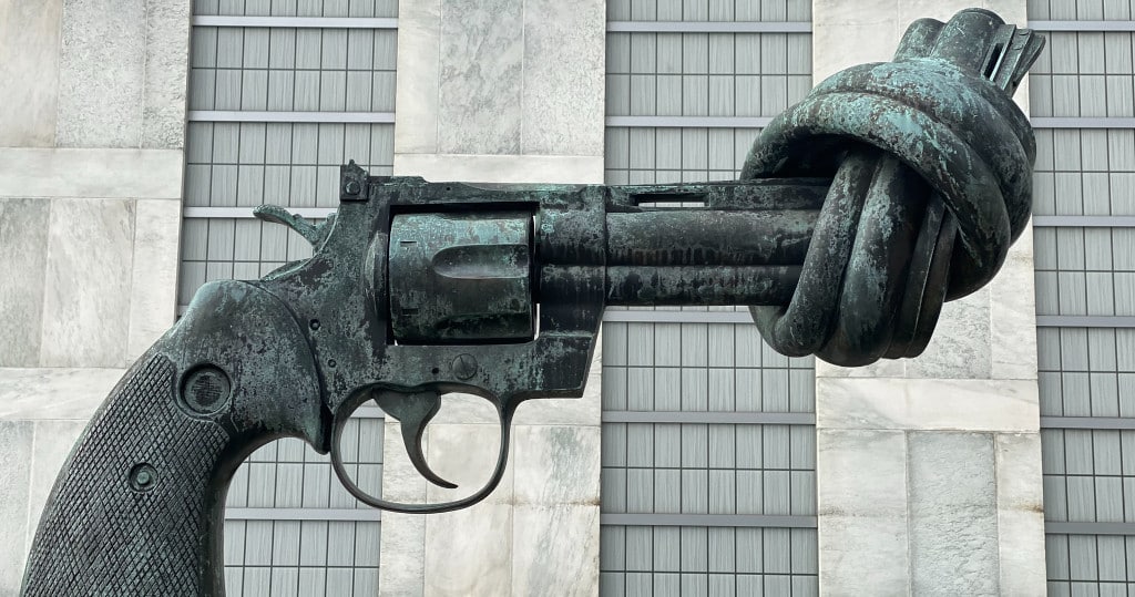 Sculpture of a pistol