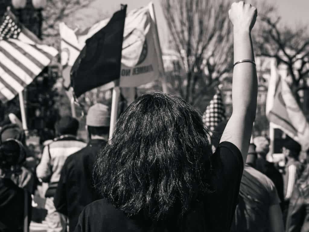 Woman at protest