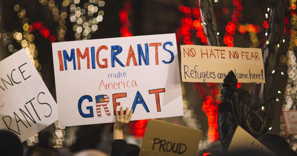 People holding placards