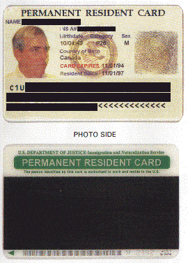 photo showing what a green card looks like.
