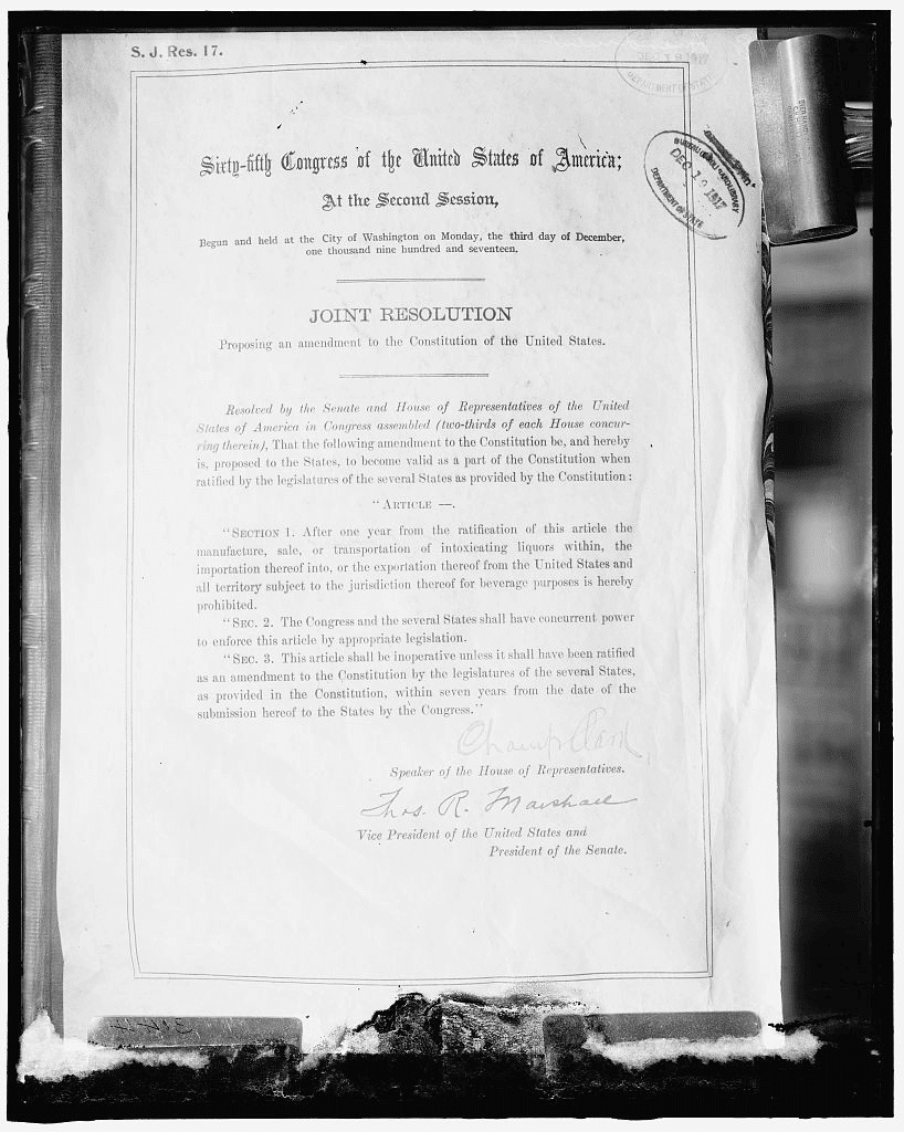 18th Amendment to United States Constitution