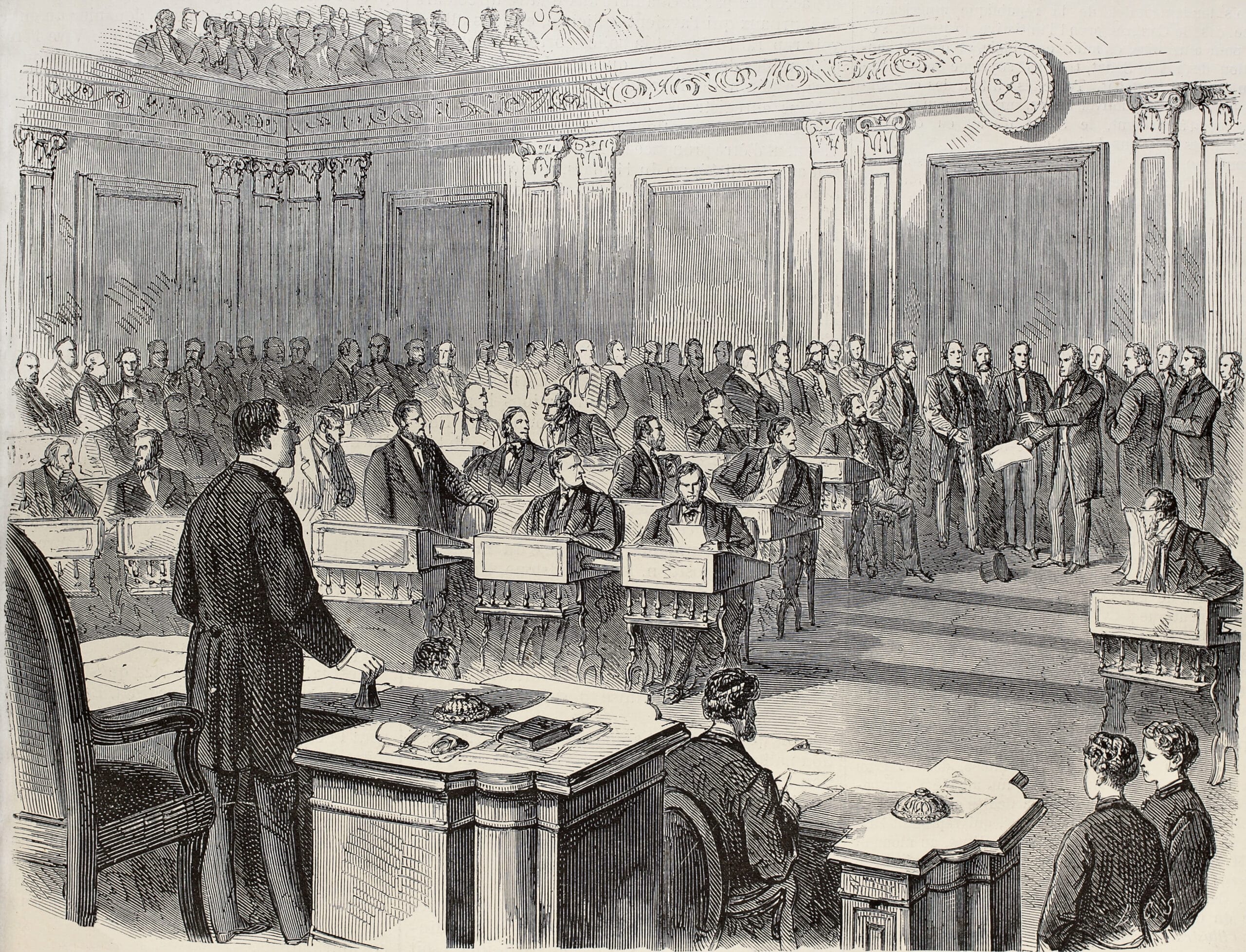 drawing of Johnson Impeachment
