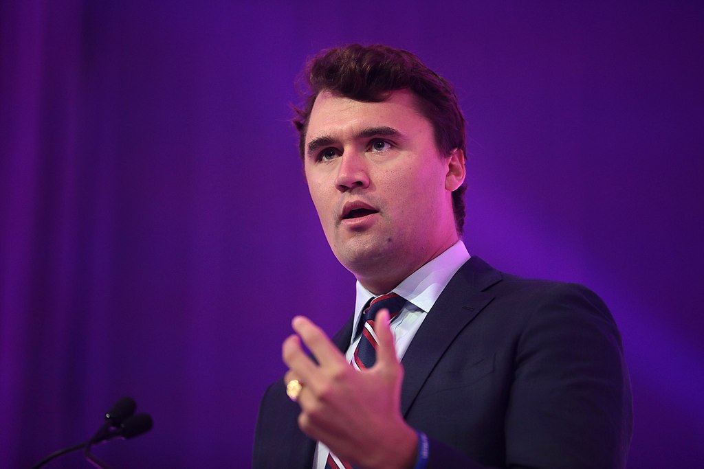 Charlie Kirk speaks on stage