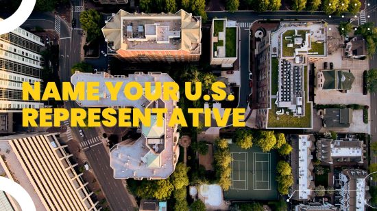 Drone photo of a city block